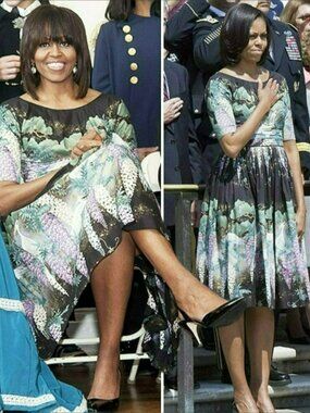 Tracy Feith Easter Michelle Obama Look Fit Flare Dress Wisteria Floral Spring